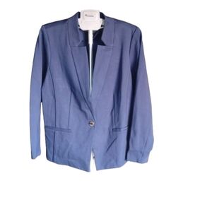 NWOT ELOQUII Blue Stretch Blazer Size 18 Career Work Office Jacket